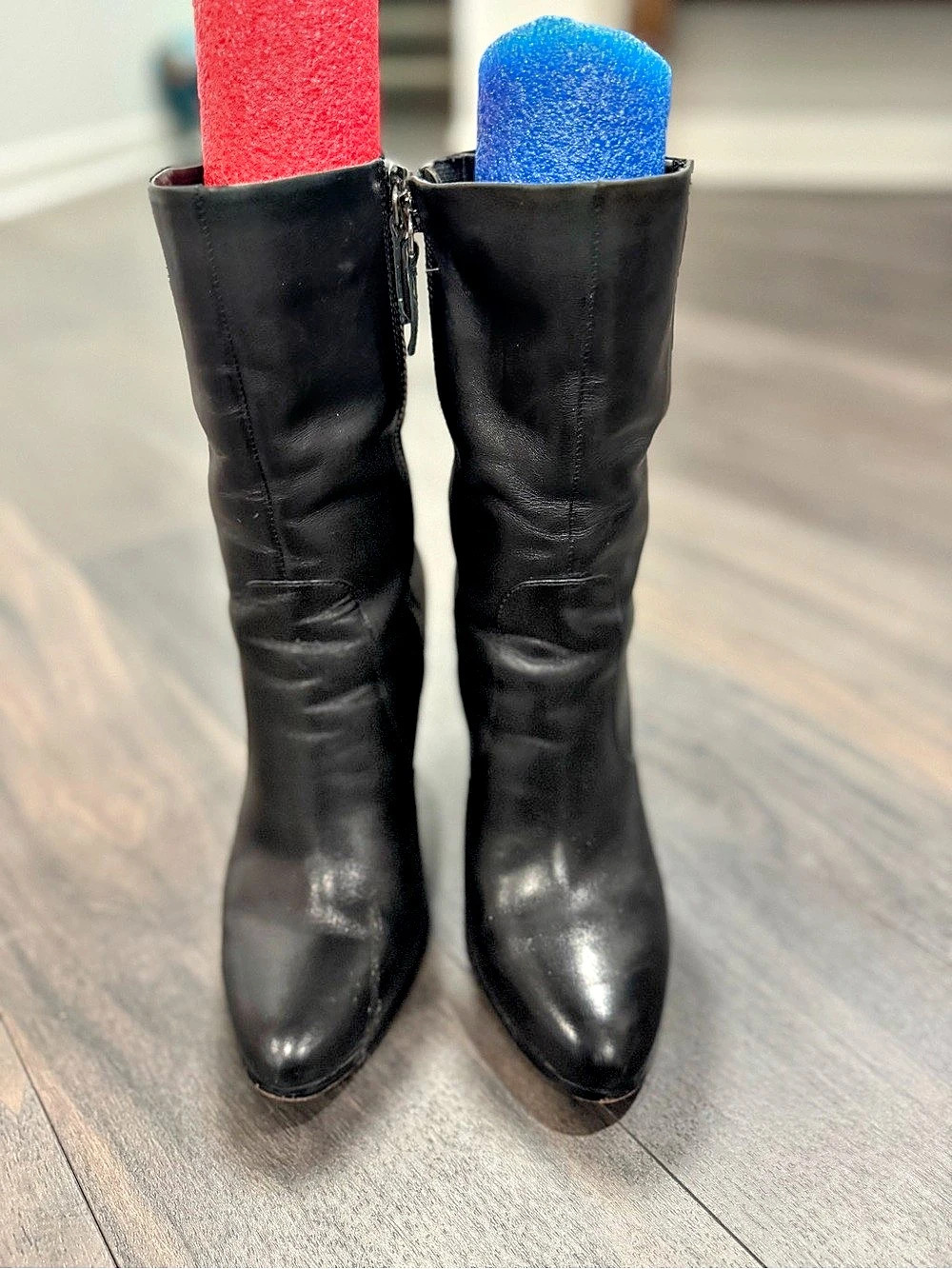 Saks Fitfth Ave Women's Black Leather Heeled Boots